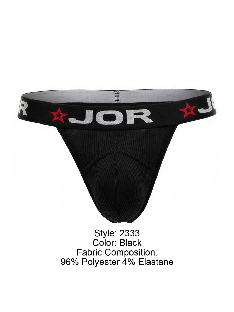 JOR 2333 Cronos Mens Sleek Modern Thongs Black Plus Sizes
