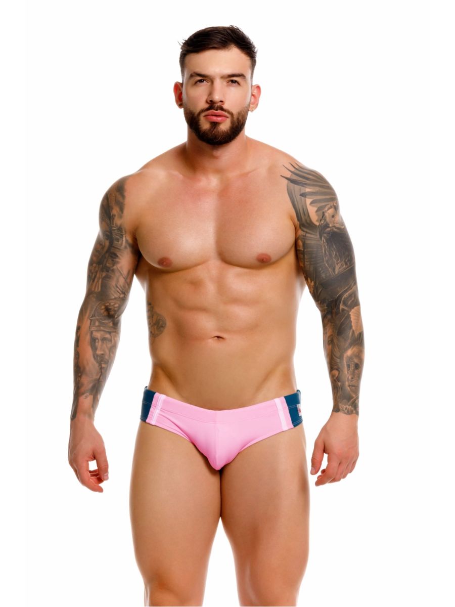 JOR 2384 Mens Neon Wind Swim Briefs with Support Pink Plus Sizes