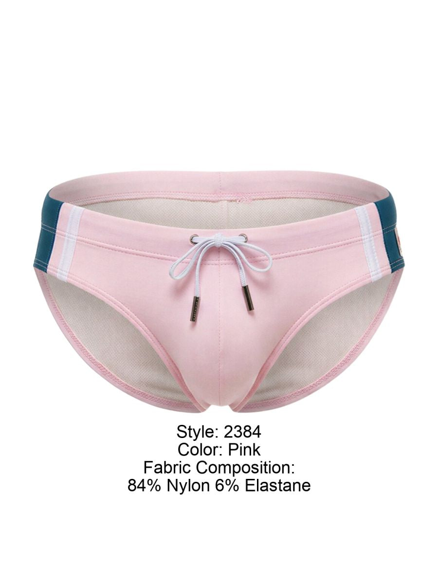 JOR 2384 Mens Neon Wind Swim Briefs with Support Pink Plus Sizes
