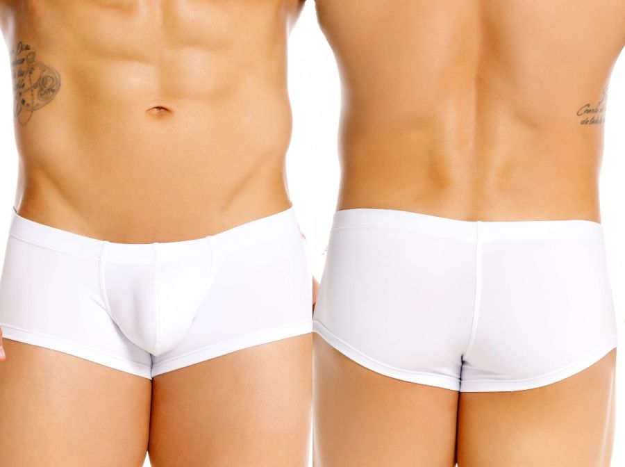 JOR 2449 Invisible Mens Sleek Low-rise Cut Trunks White Plus Sizes