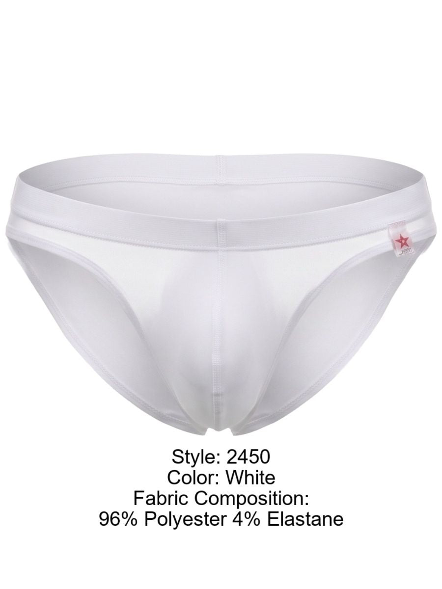 JOR 2450 Invisible Mens Sleek Low-rise Cut Briefs White Plus Sizes