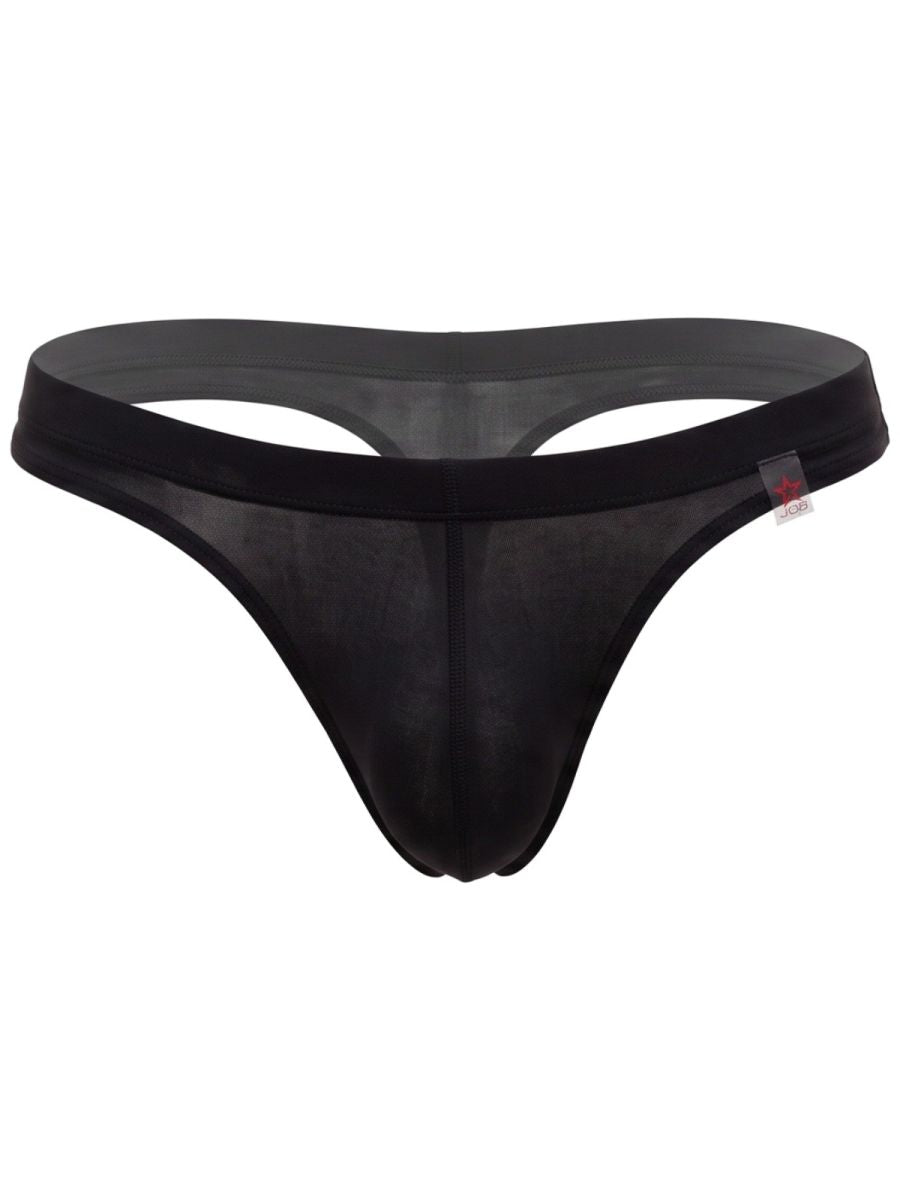 JOR 2451 Invisible Mens Sleek Low-rise Cut Thongs Black Plus Sizes
