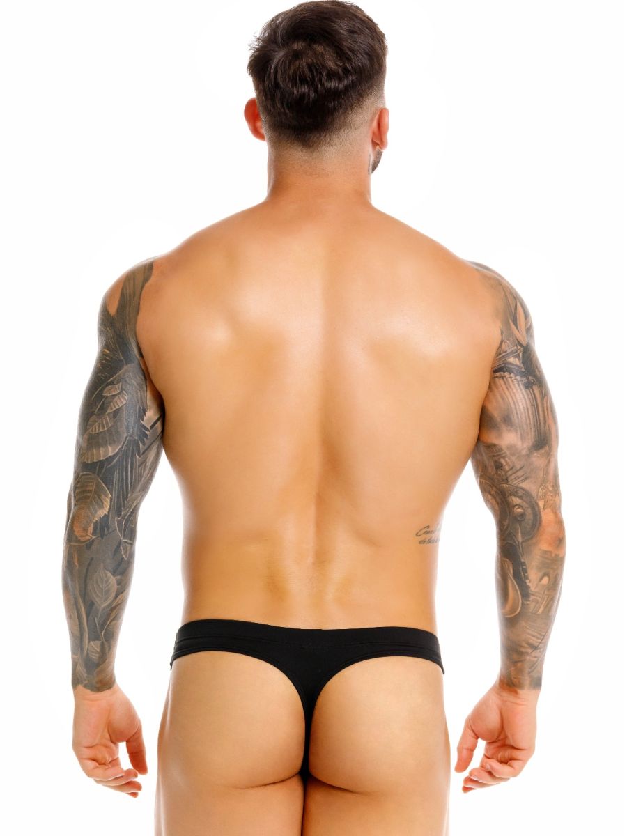 JOR 2451 Invisible Mens Sleek Low-rise Cut Thongs Black Plus Sizes