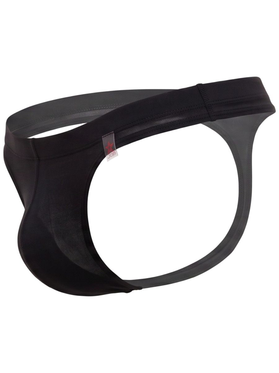 JOR 2451 Invisible Mens Sleek Low-rise Cut Thongs Black Plus Sizes