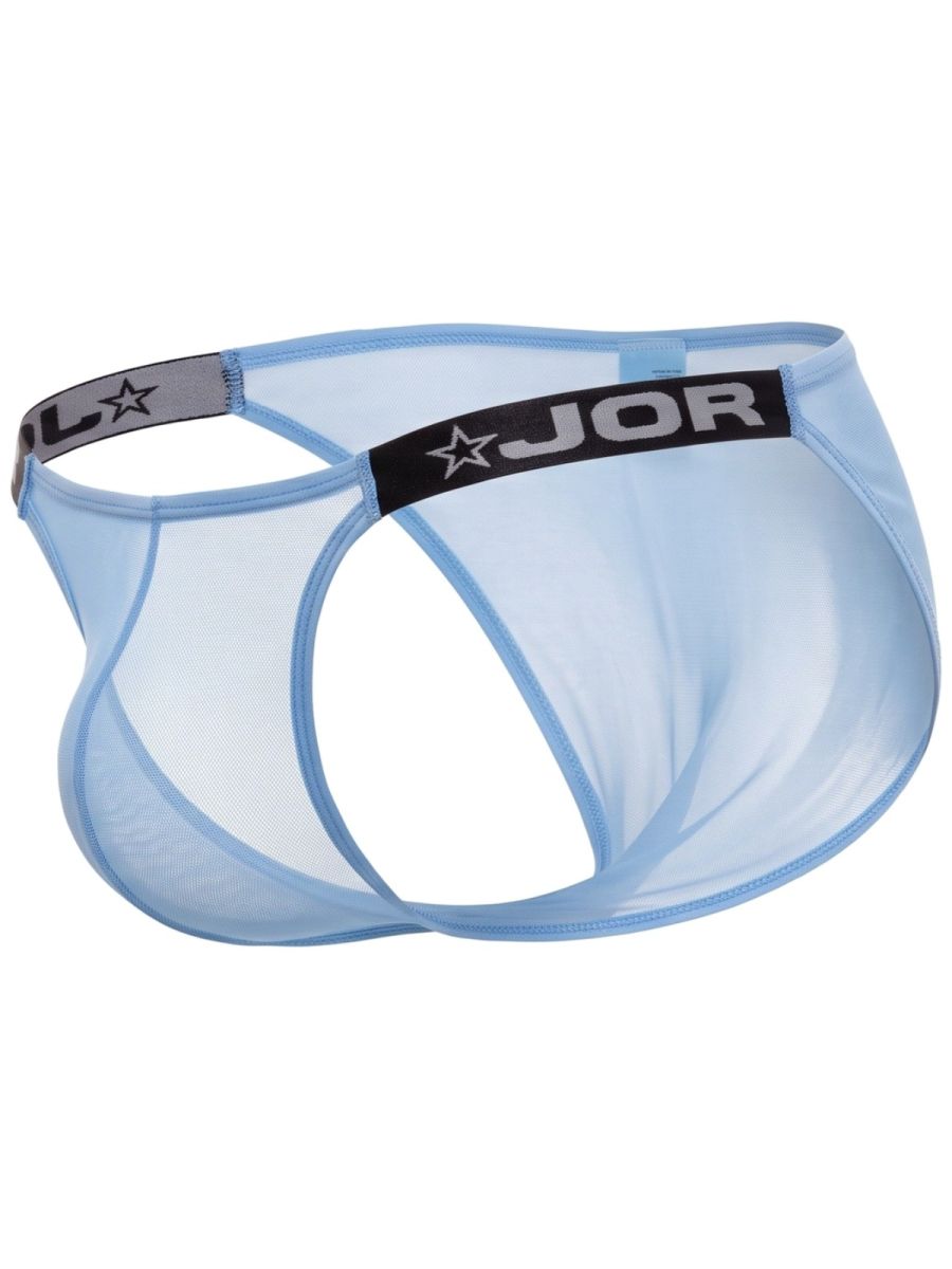 JOR 2464 Frost Mens Semi-sheer Mesh Ultra Sleek Briefs Blue Plus Sizes