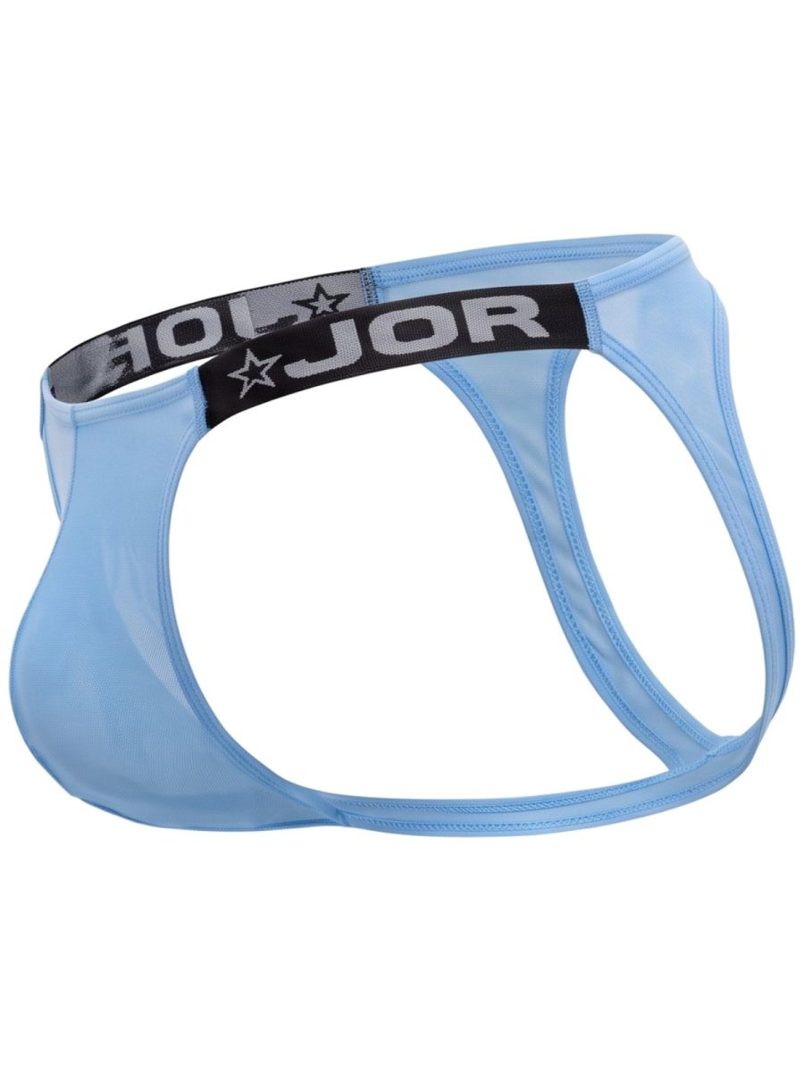 JOR 2465 Frost Mens Semi-sheer Mesh Seductive Style Jockstrap Blue Plus Sizes