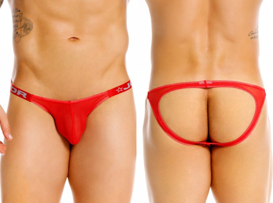 JOR 2465 Frost Mens Semi-sheer Mesh Seductive Style Jockstrap Red