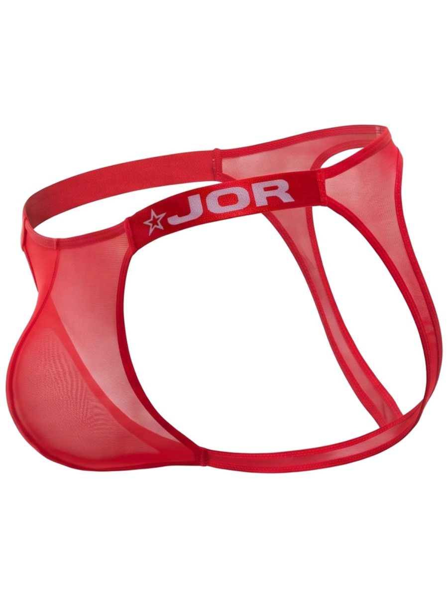 JOR 2465 Frost Mens Semi-sheer Mesh Seductive Style Jockstrap Red