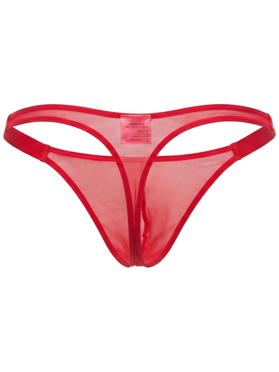 JOR 2466 Frost Mens Semi-sheer Mesh, Bold & Sleek Thongs Red Plus Sizes