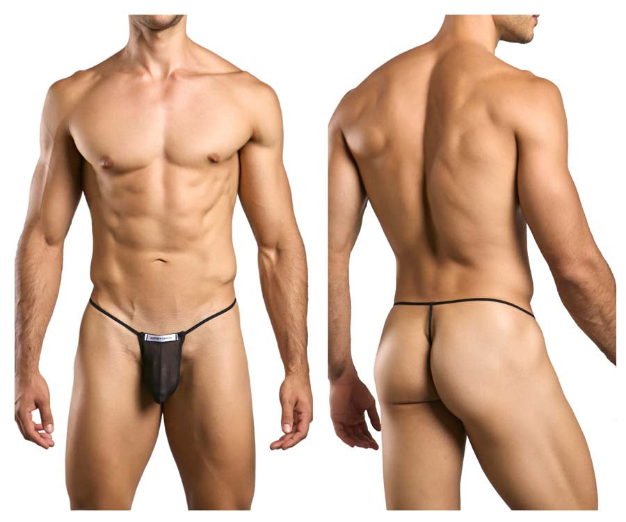 JUSTIN+SIMON XSJ02 Silky G-String Bulge Black Mesh