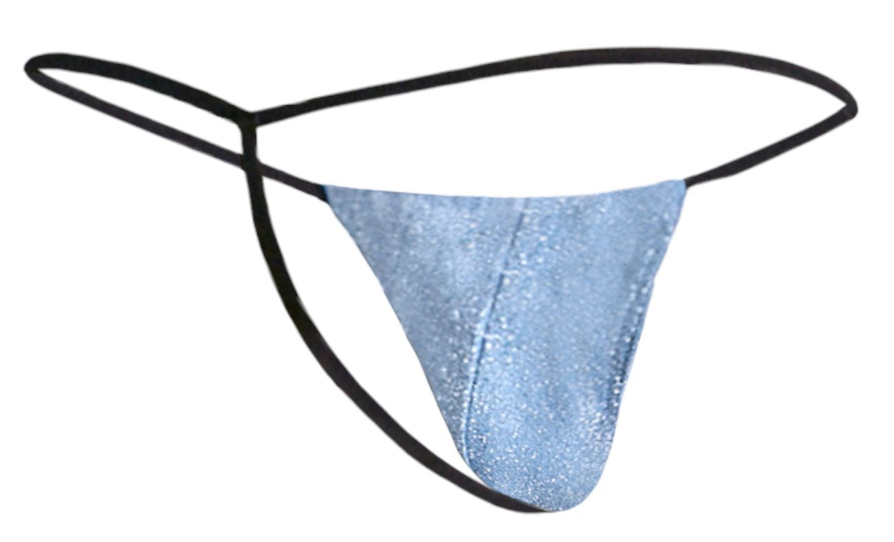 JUSTIN+SIMON XSJ02 Silky G-String Bulge Lurex Blue