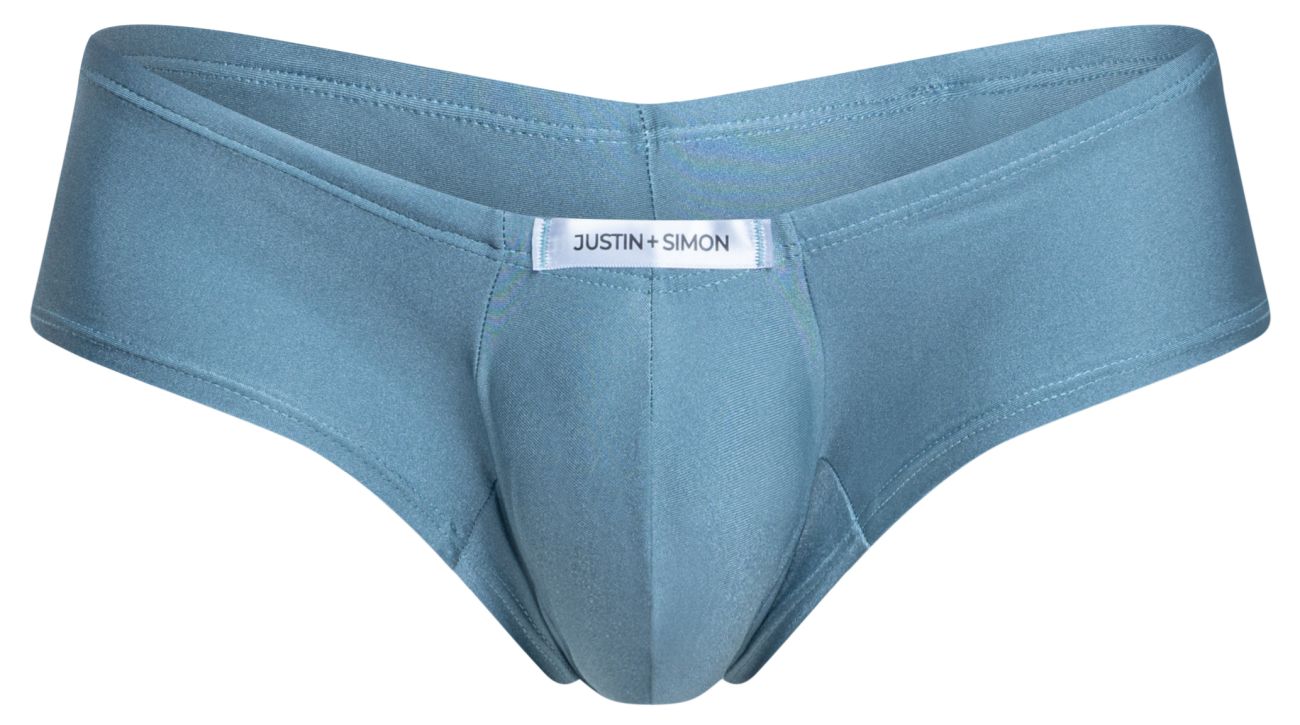 JUSTIN+SIMON XSJ13 Mens Cheeky Bulge Boxer Short Metal Green Plus Sizes