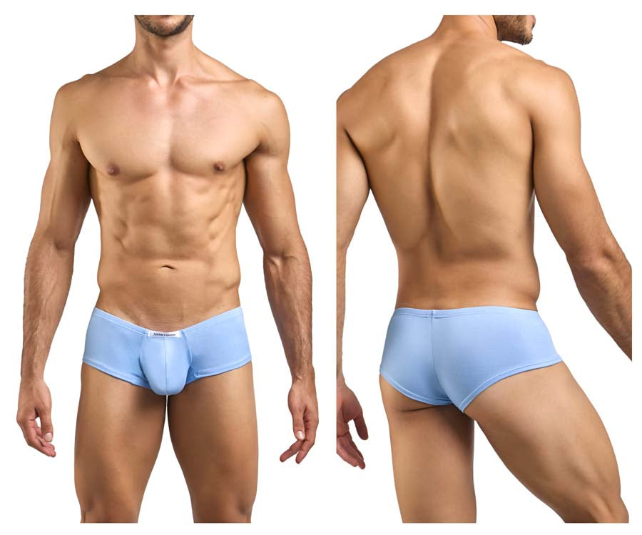 JUSTIN+SIMON XSJ13 Mens Cheeky Bulge Boxer Short Peach Blue Plus Sizes