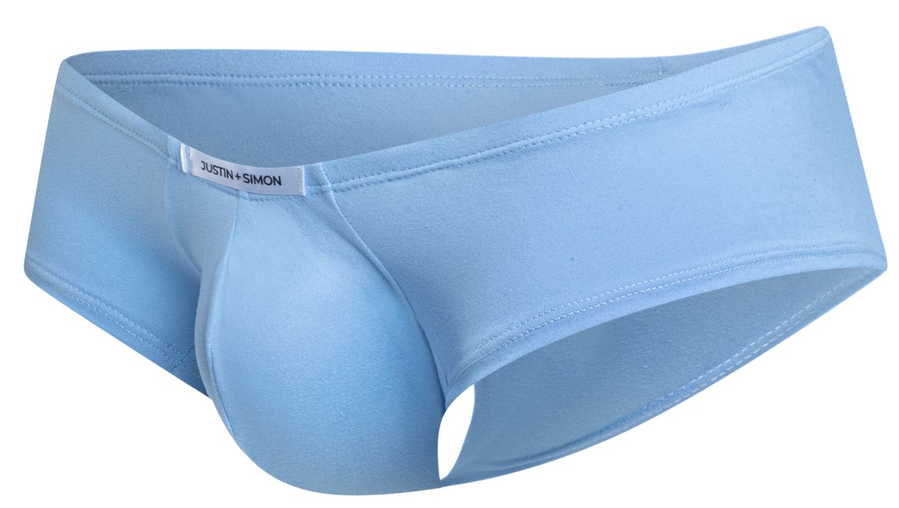 JUSTIN+SIMON XSJ13 Mens Cheeky Bulge Boxer Short Peach Blue Plus Sizes