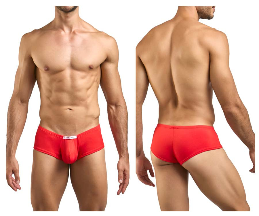 JUSTIN+SIMON XSJ13 Mens Cheeky Bulge Boxer Short Peach Red Plus Sizes
