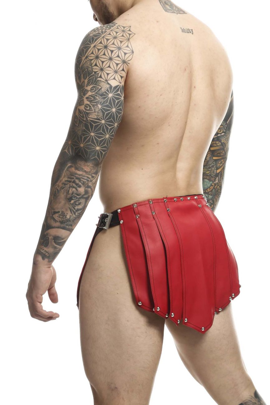 MaleBasics DMBL10 DNGEON Leather Look Roman Skirt Red