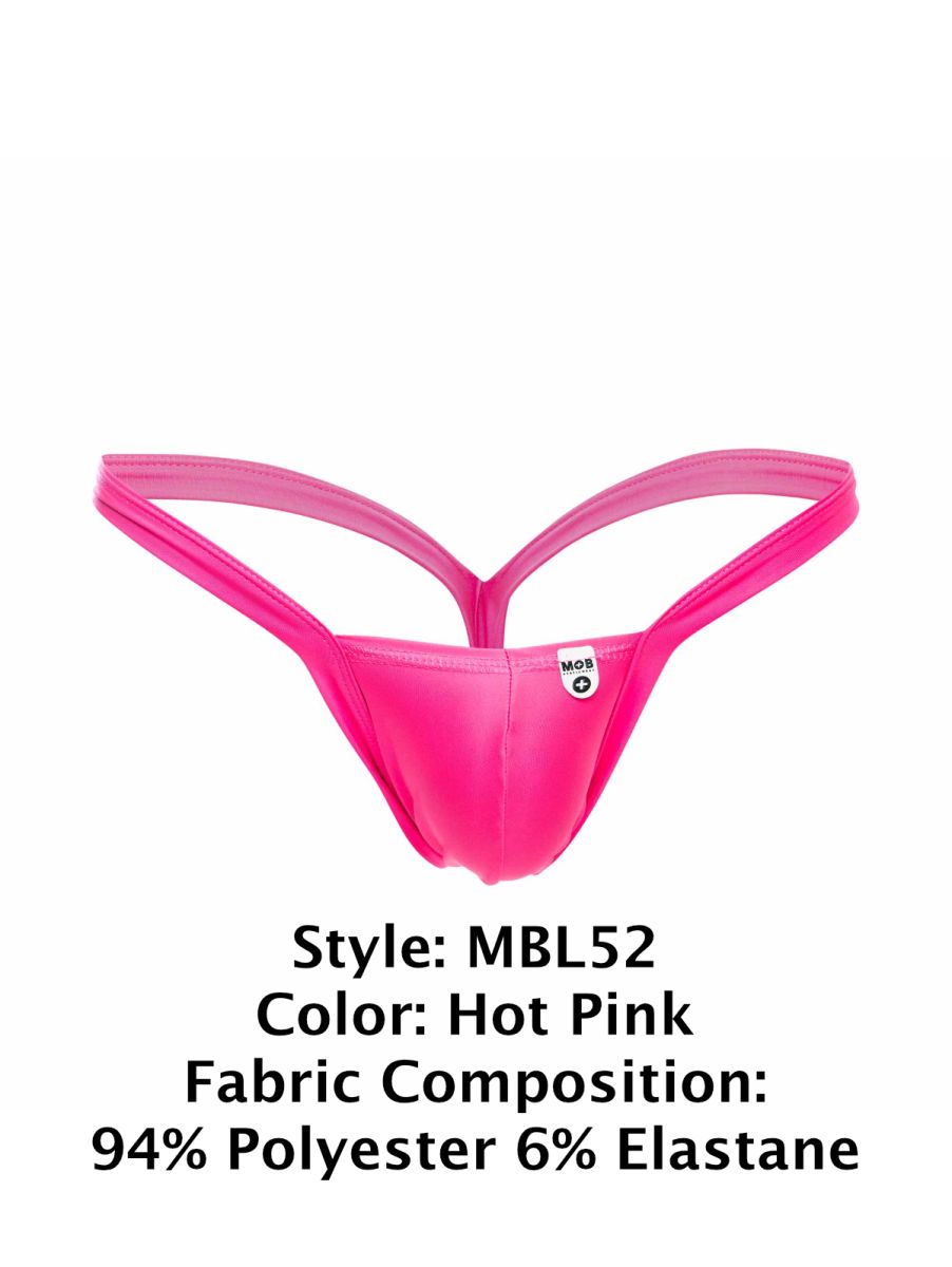 MaleBasics MBL52 Mens Sexy Buns Faux Leather Look Thongs Hot Pink