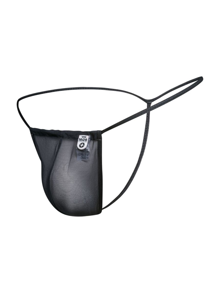 MaleBasics MBL59 Mens Sinful Thongs with Narrow Straps Black Mesh