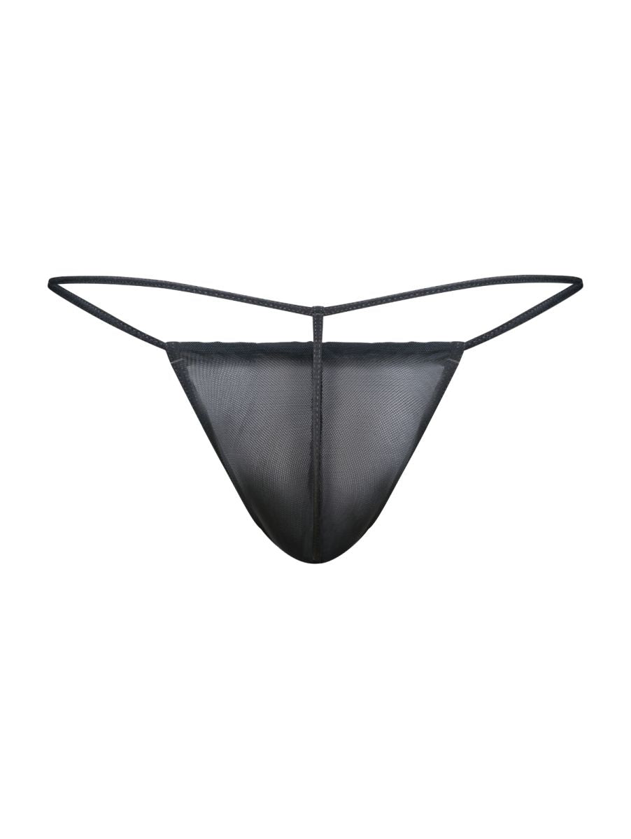 MaleBasics MBL59 Mens Sinful Thongs with Narrow Straps Black Mesh