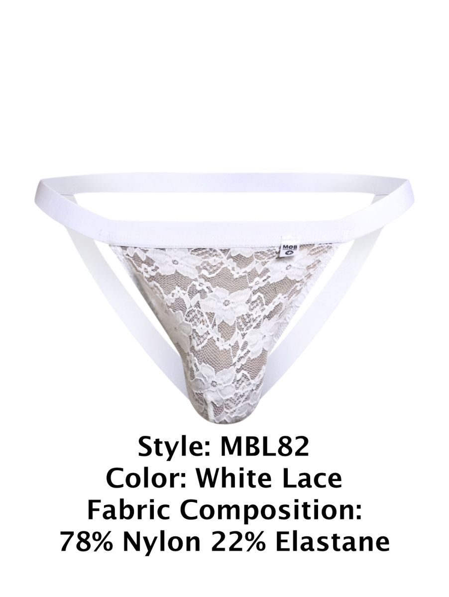 MaleBasics MBL82 Mens Extreme Sexy Jockstrap White Lace