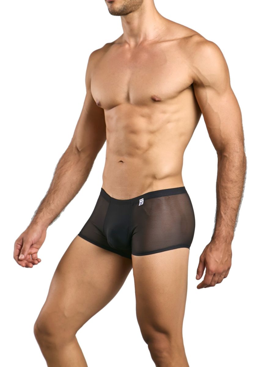 MaleBasics MBL84 Mens Classic Pouch Trunks Black Mesh