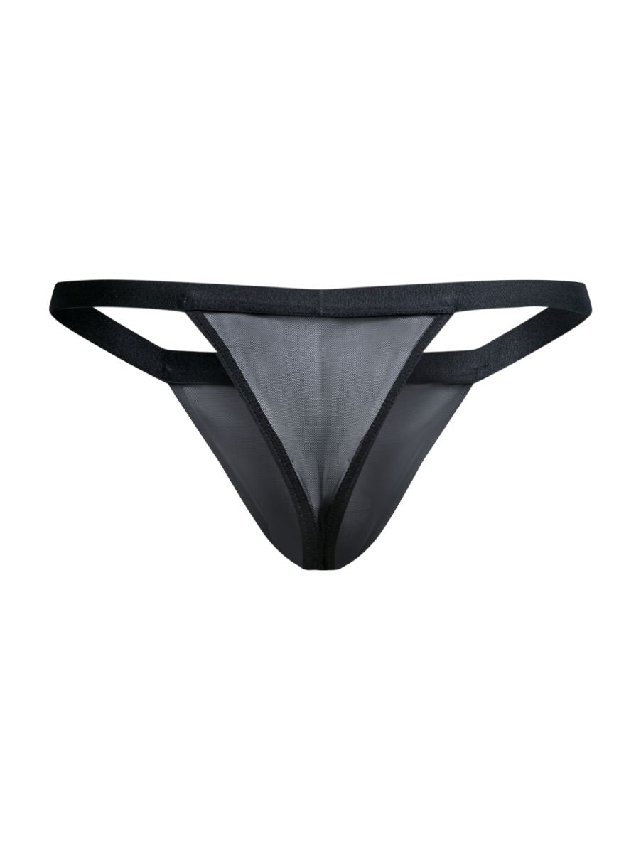 MaleBasics MBL85 Y Mens Sexy Thongs Black Mesh