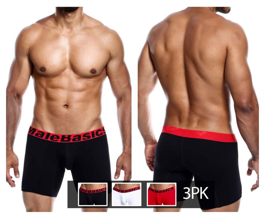 MaleBasics MBT02  3PK Boxer Briefs Multi
