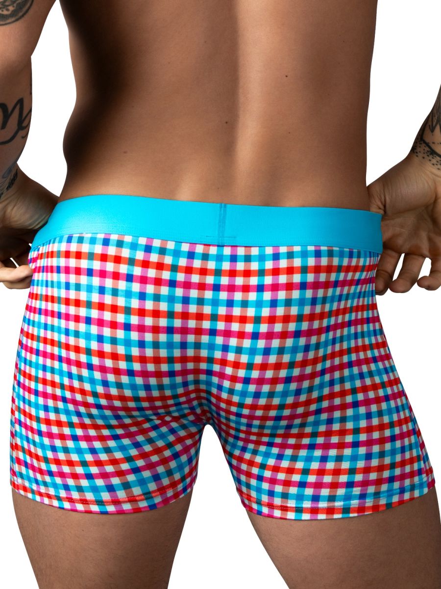 Male Power 160-306 Mens Soft & So Comfy Gingham Boxer Brief Color