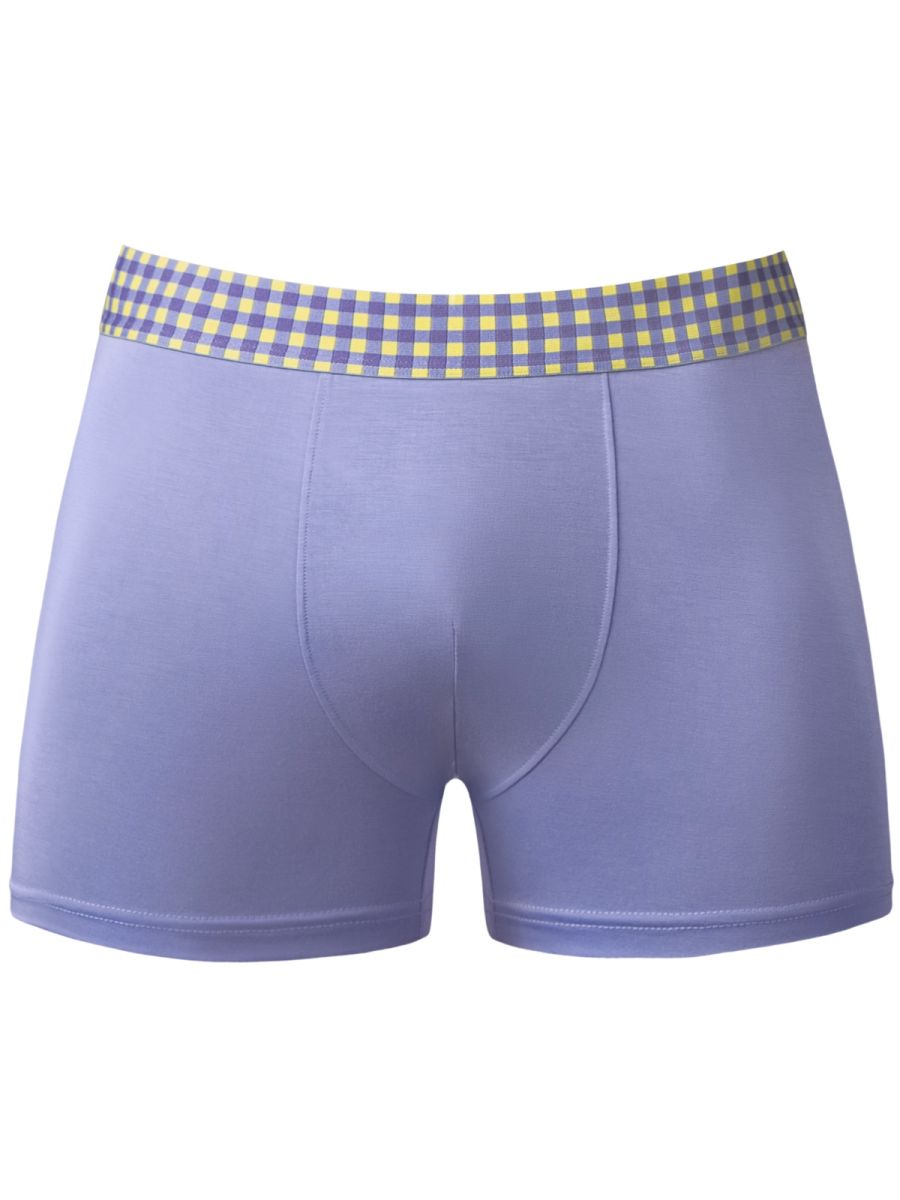 Male Power 161-306 Mens Soft & So Comfy Gingham Boxer Brief Purple