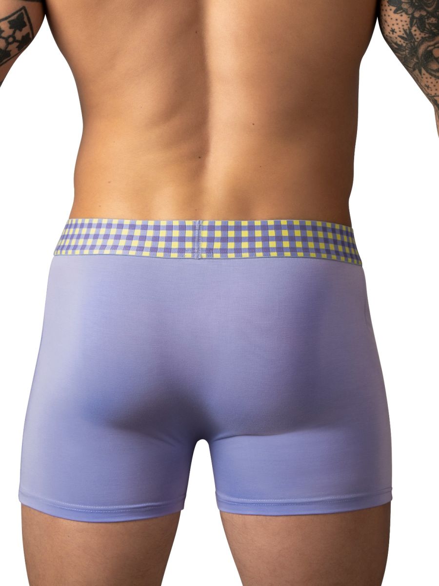 Male Power 161-306 Mens Soft & So Comfy Gingham Boxer Brief Purple