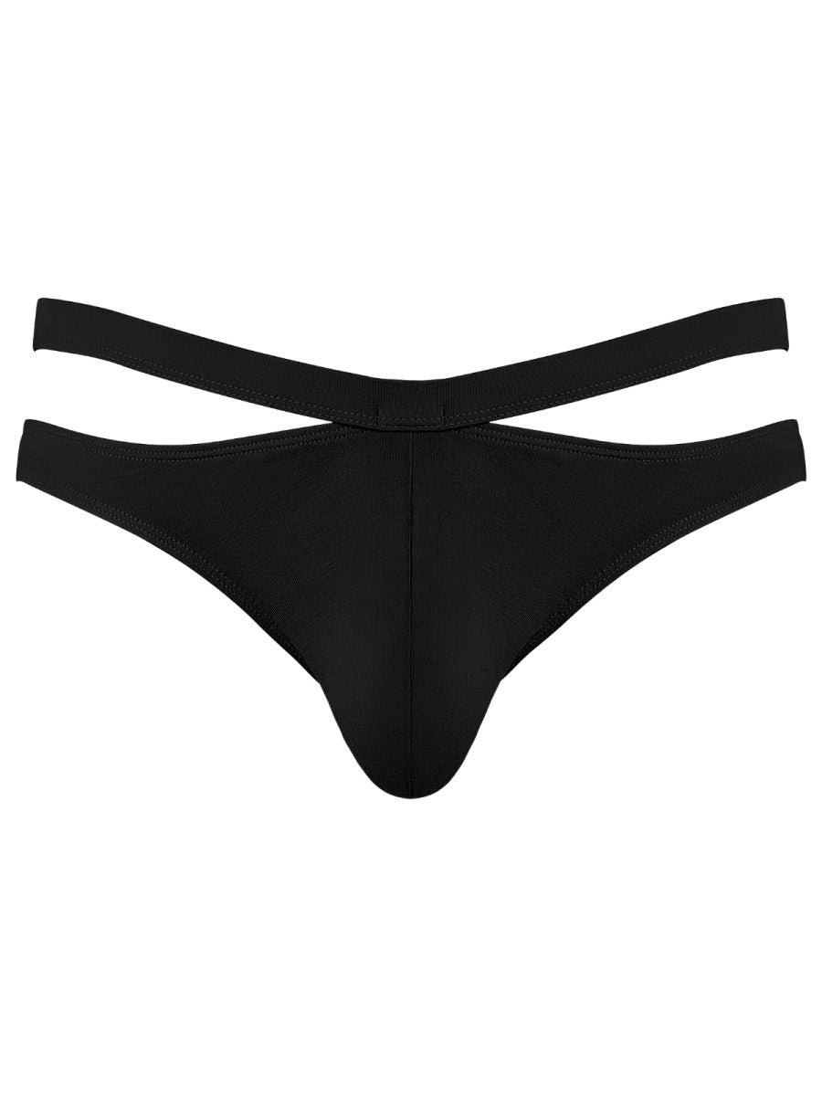 Male Power 237-308 Mens Soft & Eco Cozy Cutout Thong Black