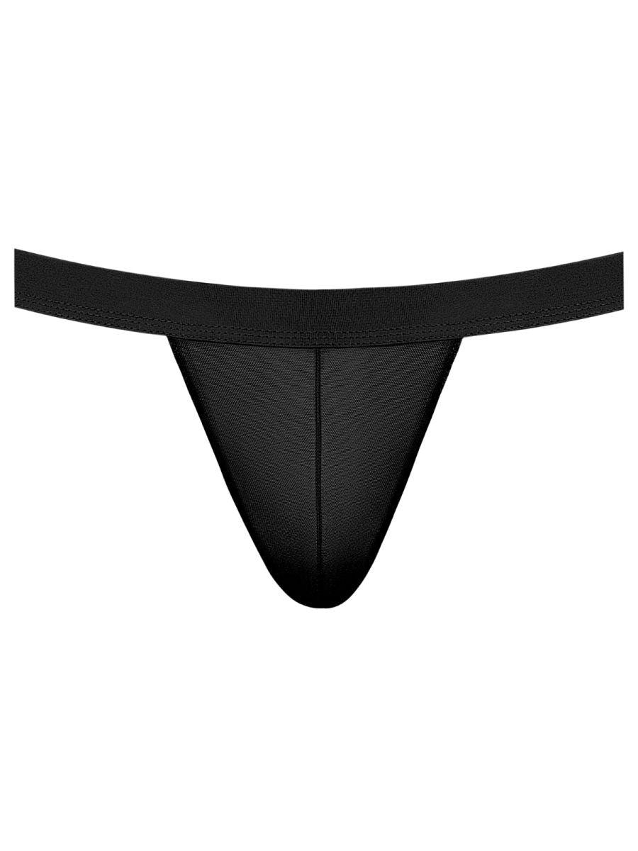 Male Power 352-307 Mens Sheer Mesh 2 Strappy Ring Jock Black