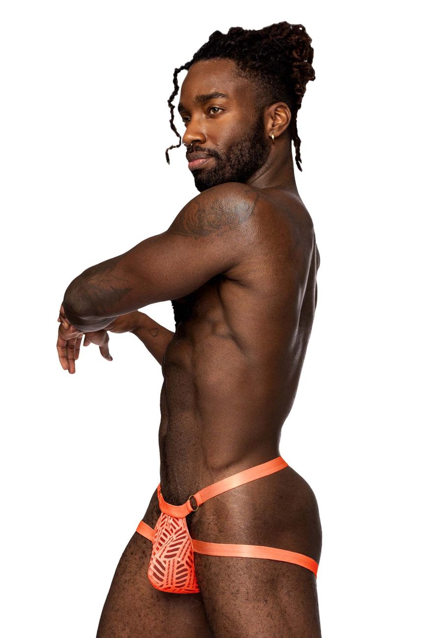 Male Power 387-284 Rude Awakening Ring Jock Neon Orange