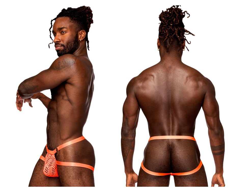 Male Power 387-284 Rude Awakening Ring Jock Neon Orange