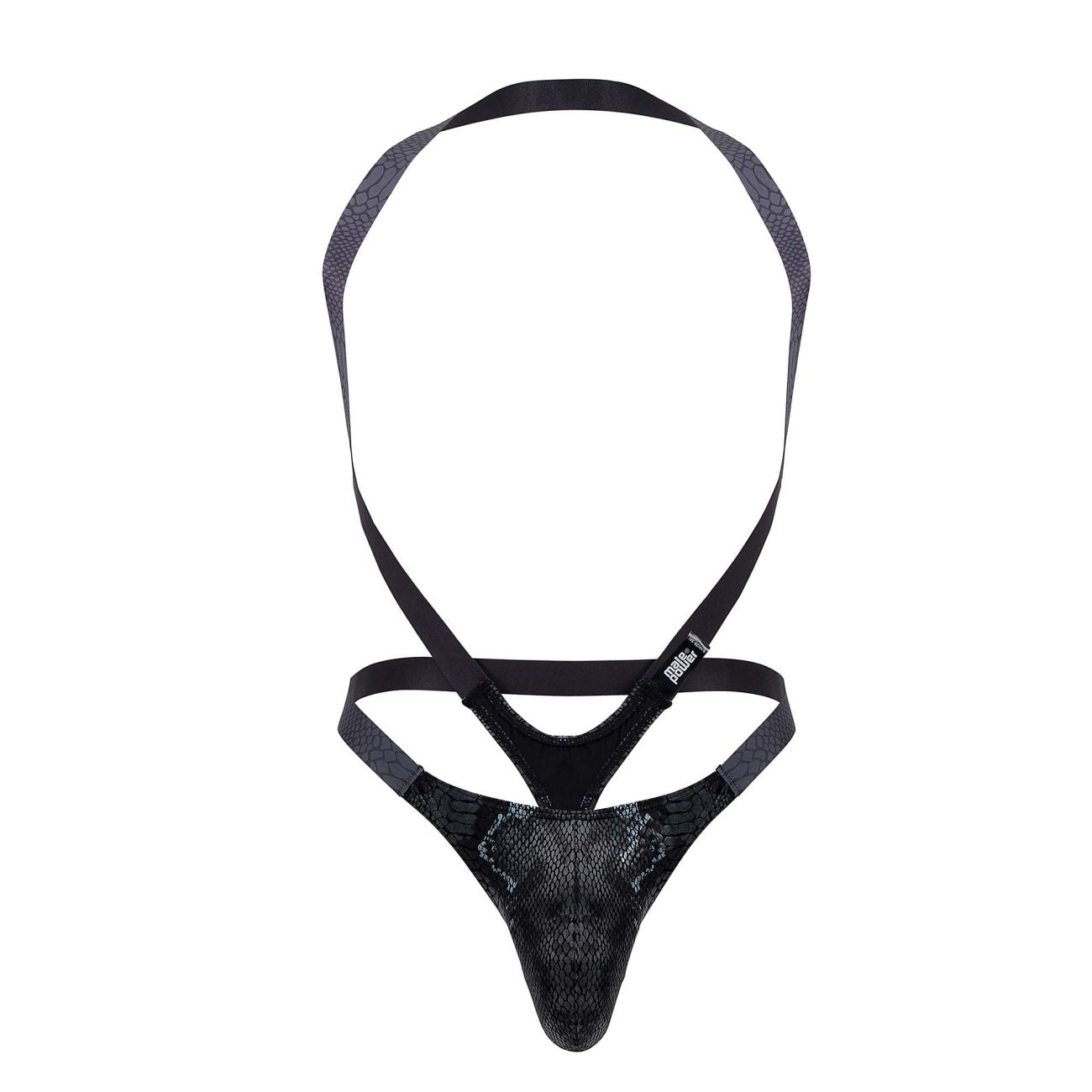 Male Power 409-282 S-naked Criss Cross Thong Silver-black