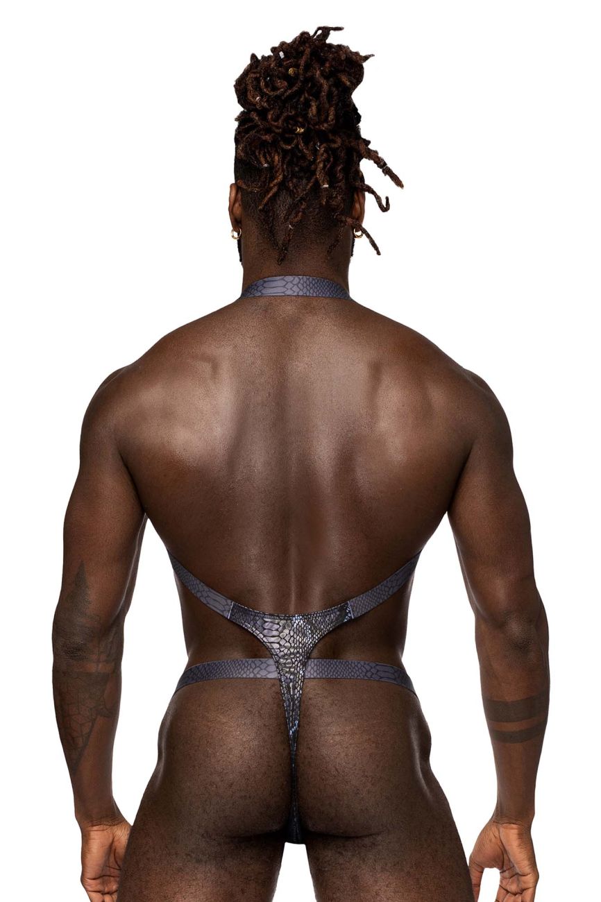 Male Power 409-282 S-naked Criss Cross Thong Silver-black