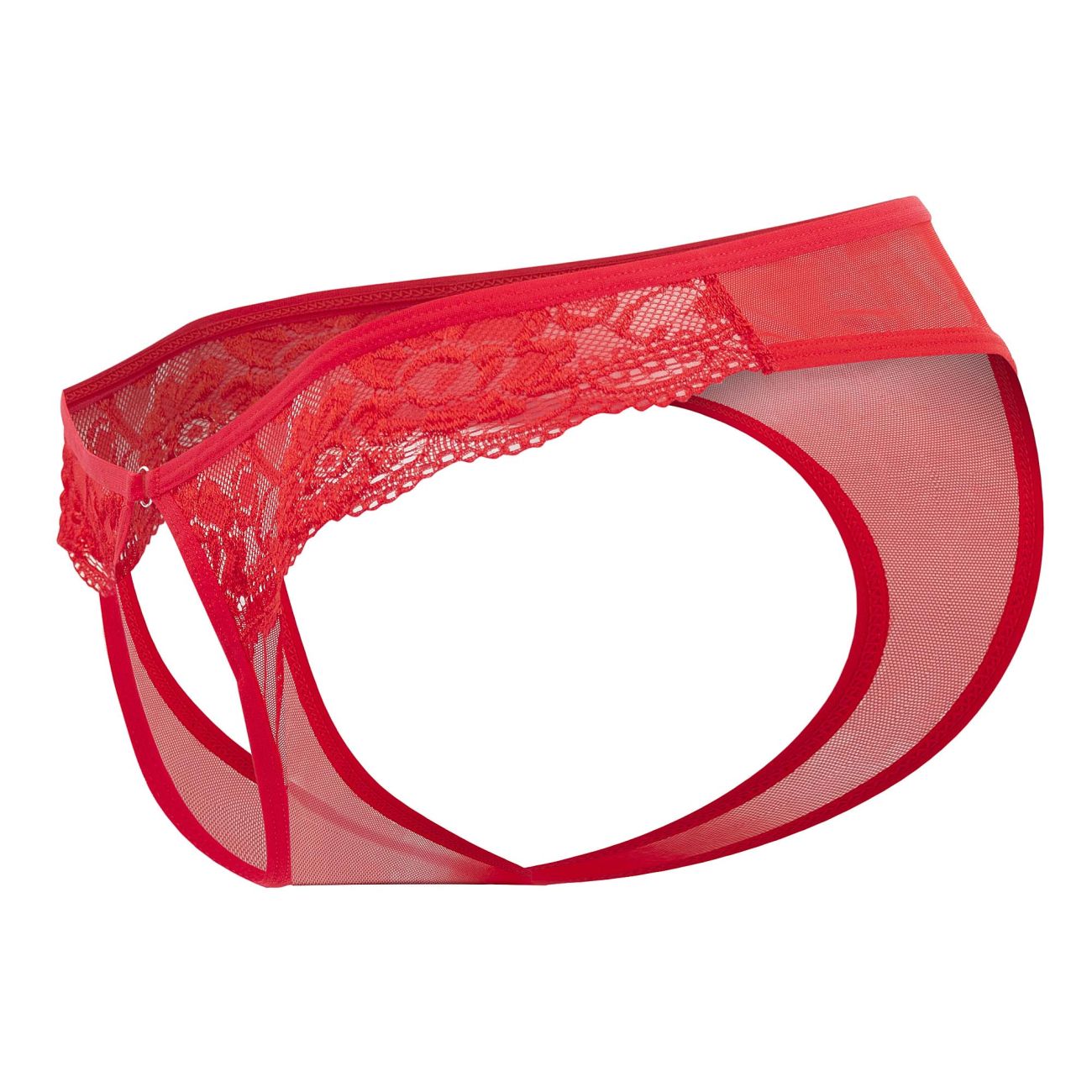 Male Power 409-280 Sassy Lace Open Ring Thong Red