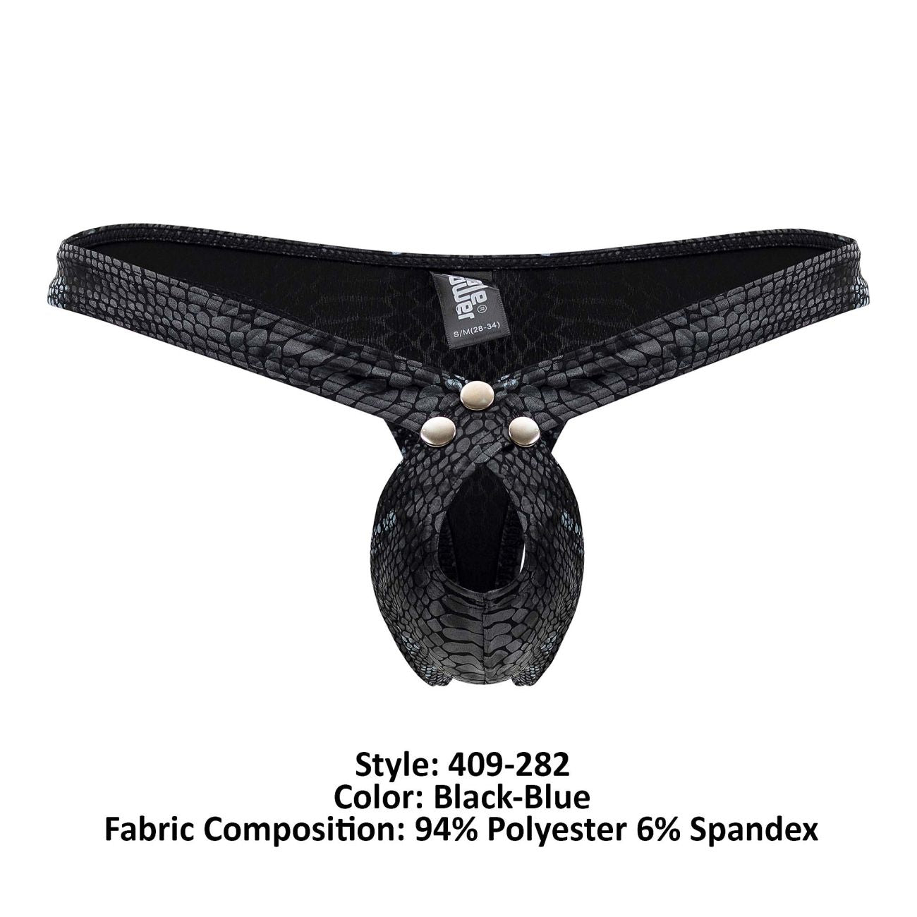 Male Power 409-282 S-naked Criss Cross Thong Silver-black