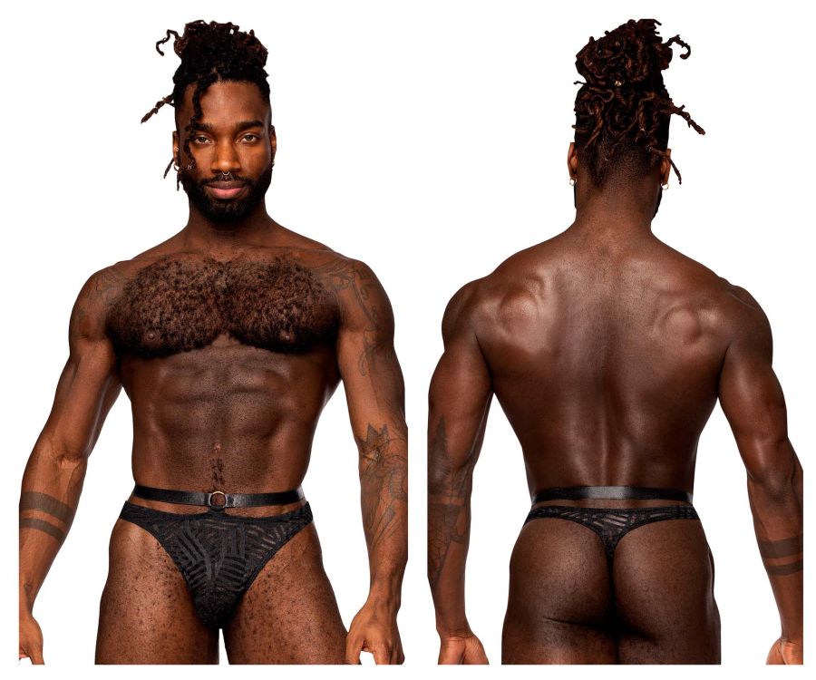 Male Power 415-284 Rude Awakening Strap Thong Black