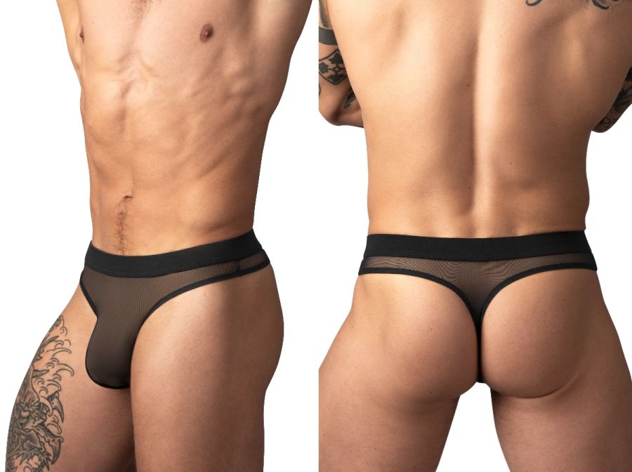 Male Power 442-307 Male Sheer Mesh 2 Bong Thong Black