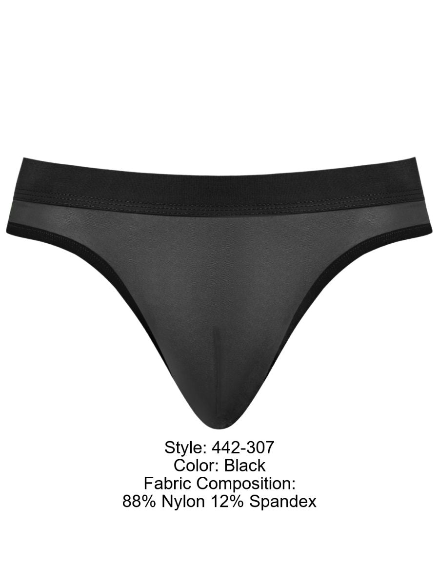 Male Power 442-307 Male Sheer Mesh 2 Bong Thong Black