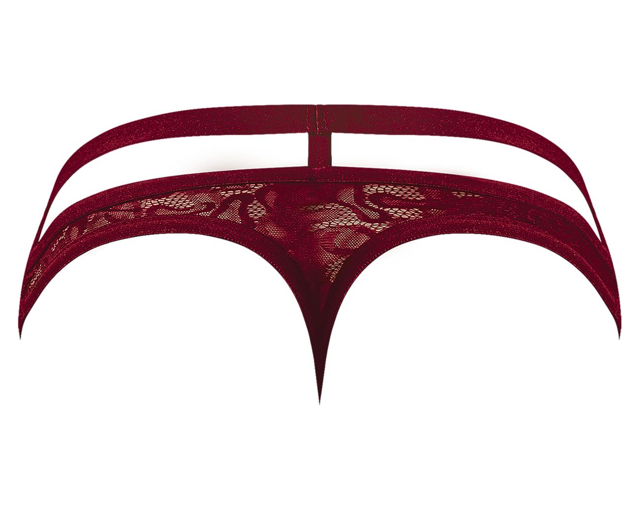 Male Power 446-289 Lucifer Cut Out Strappy Thong Burgundy