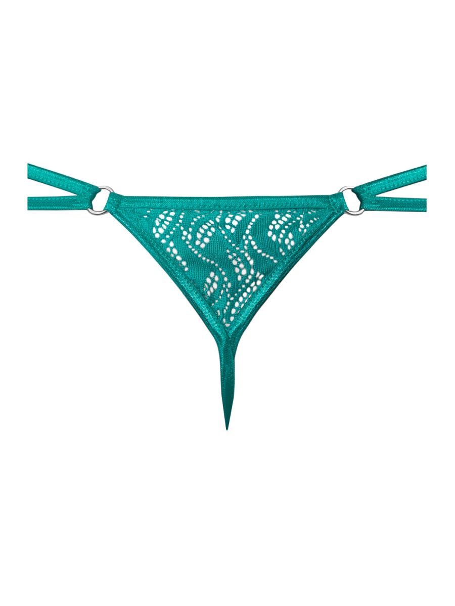Male Power 456-305 Mens Ripple Lace Micro V String Teal