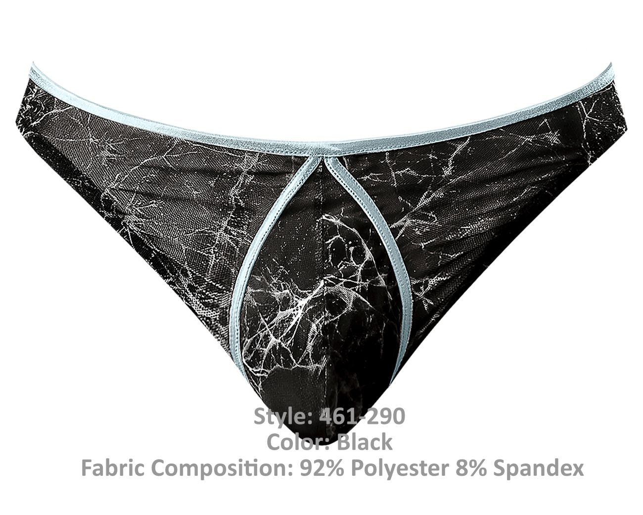 Male Power 461-290 Marble Mesh Mini Thong Black