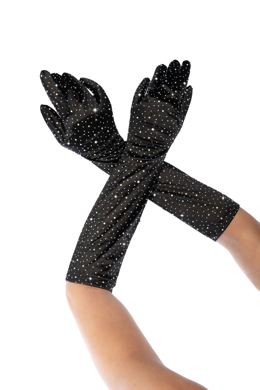 Mapale 135 Satin Rhinestone Opera Gloves