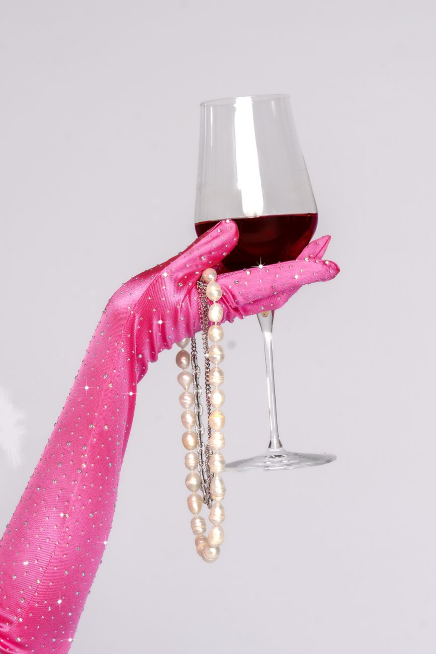 Mapale 135 Satin Rhinestone Opera Gloves