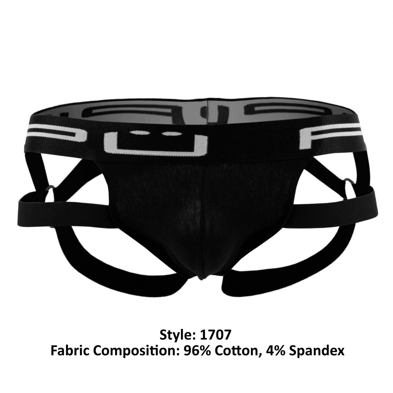PPU 1707 Jockstrap with Straps Mens Sexy Undrwear Black