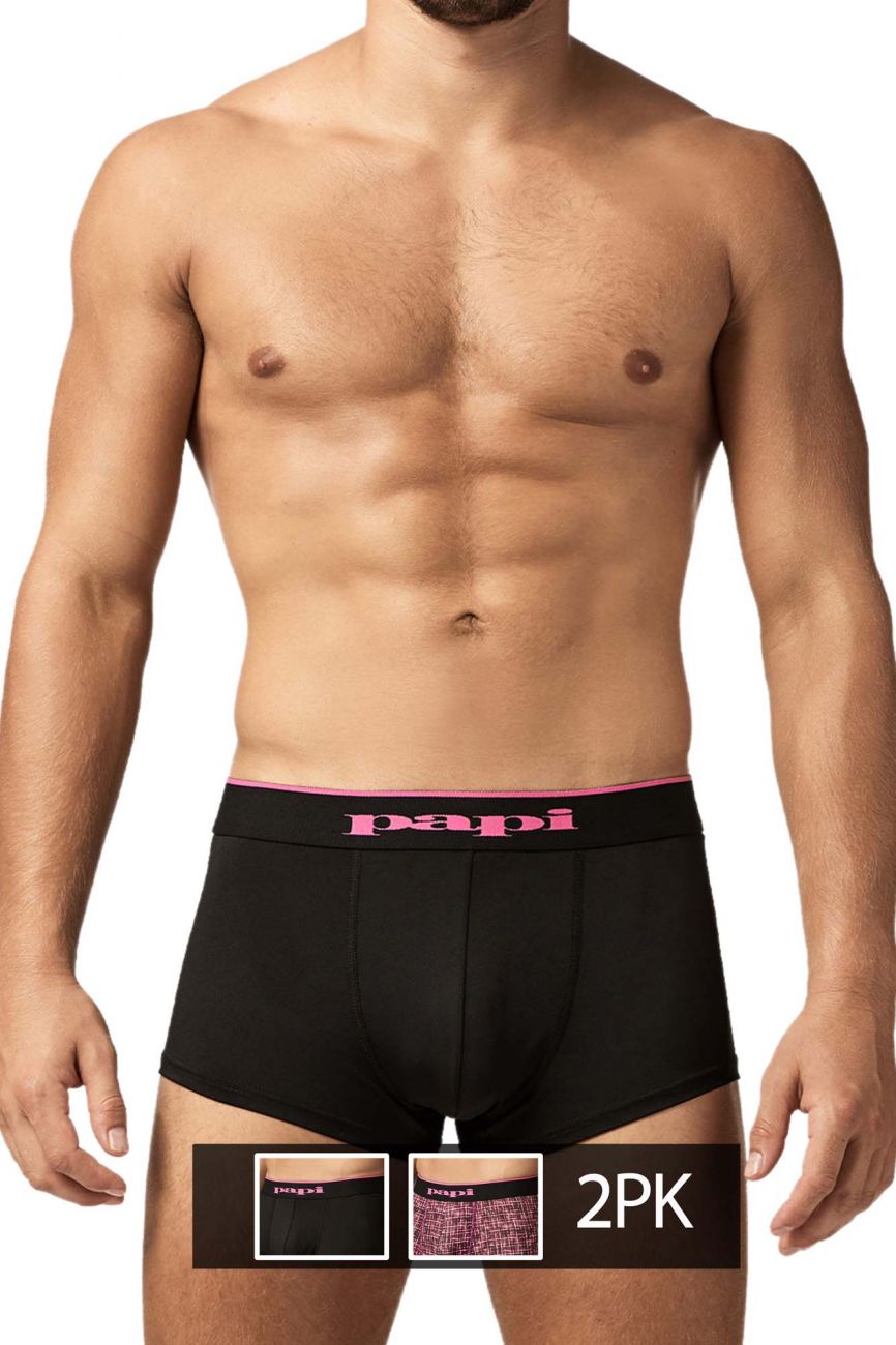 Papi UMPA048 Microflex Brazilian Trunks Berry-Texture