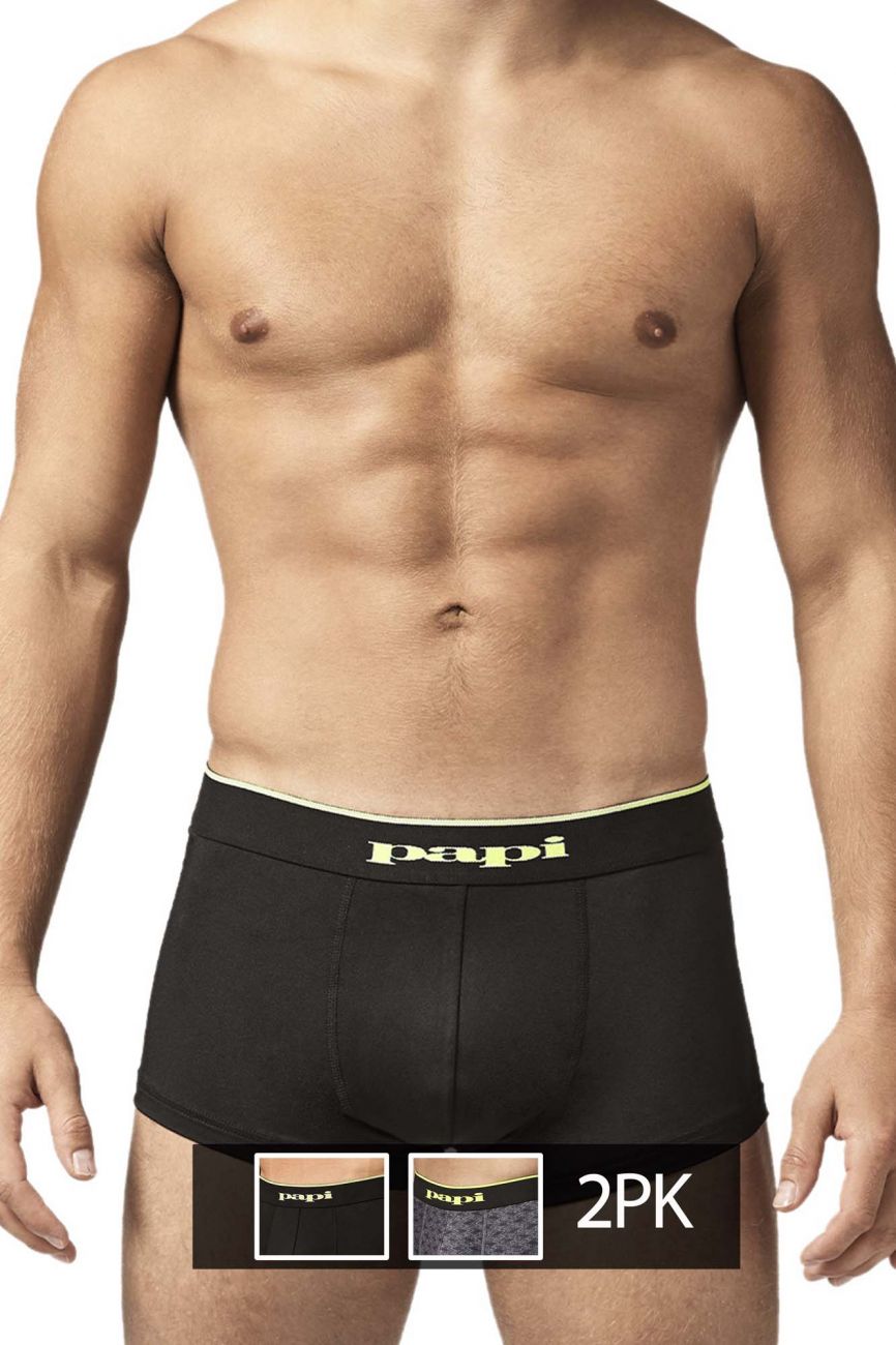 Papi UMPA048 Microflex Brazilian Trunks Charcoal-Graphic