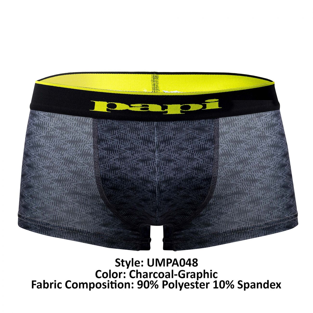 Papi UMPA048 Microflex Brazilian Trunks Charcoal-Graphic